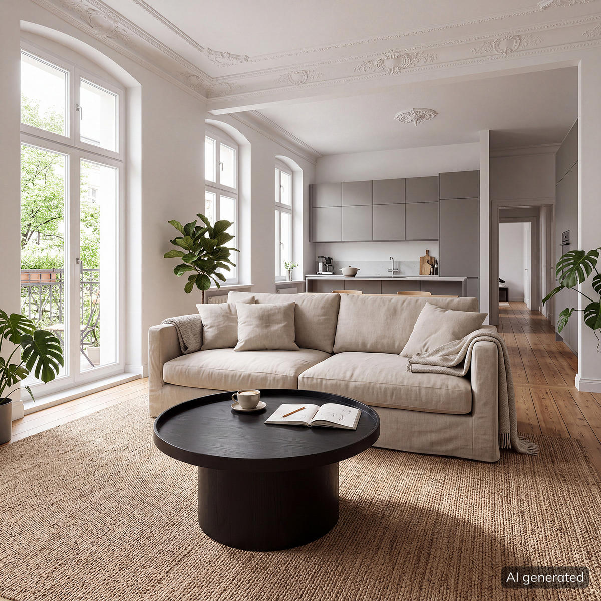 COUCHTISCH - MDF - Eiche - Eichefarben/Schwarz, Holzwerkstoff (80/80/35cm) - home24