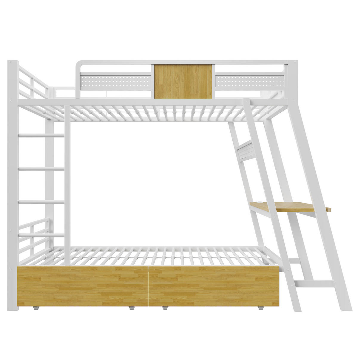 ETAGENBETT 90/200 cm mit Schreibtisch, Weiß - Weiß, Metall (90/200cm) - OKMYHOME