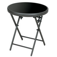GARTENKLAPPTISCH DE-14104 rund Ø45 cm, klappbar Schwarz - Schwarz, Metall (45/45/50cm) - ComfortXL