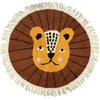 KINDERTEPPICH Animals Ø 90 cm mit Fransen - Braun/Orange, Naturmaterialien (90/90cm) - Home Styling Collection