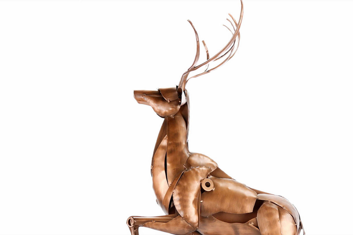 METALLSKULPTUR Kupfer 84/44 cm - Kupferfarben, Metall (4.5/44/25cm) - KUNSTLOFT