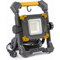 LED-BAUSTRAHLER - stufenlos dimmbar mit 5000K Lichtfarbe und 3m Kabel für Innen- und Außeneinsatz, 2er-Set - Weiß, Metall (10.5/27.5/32cm) - Northpoint