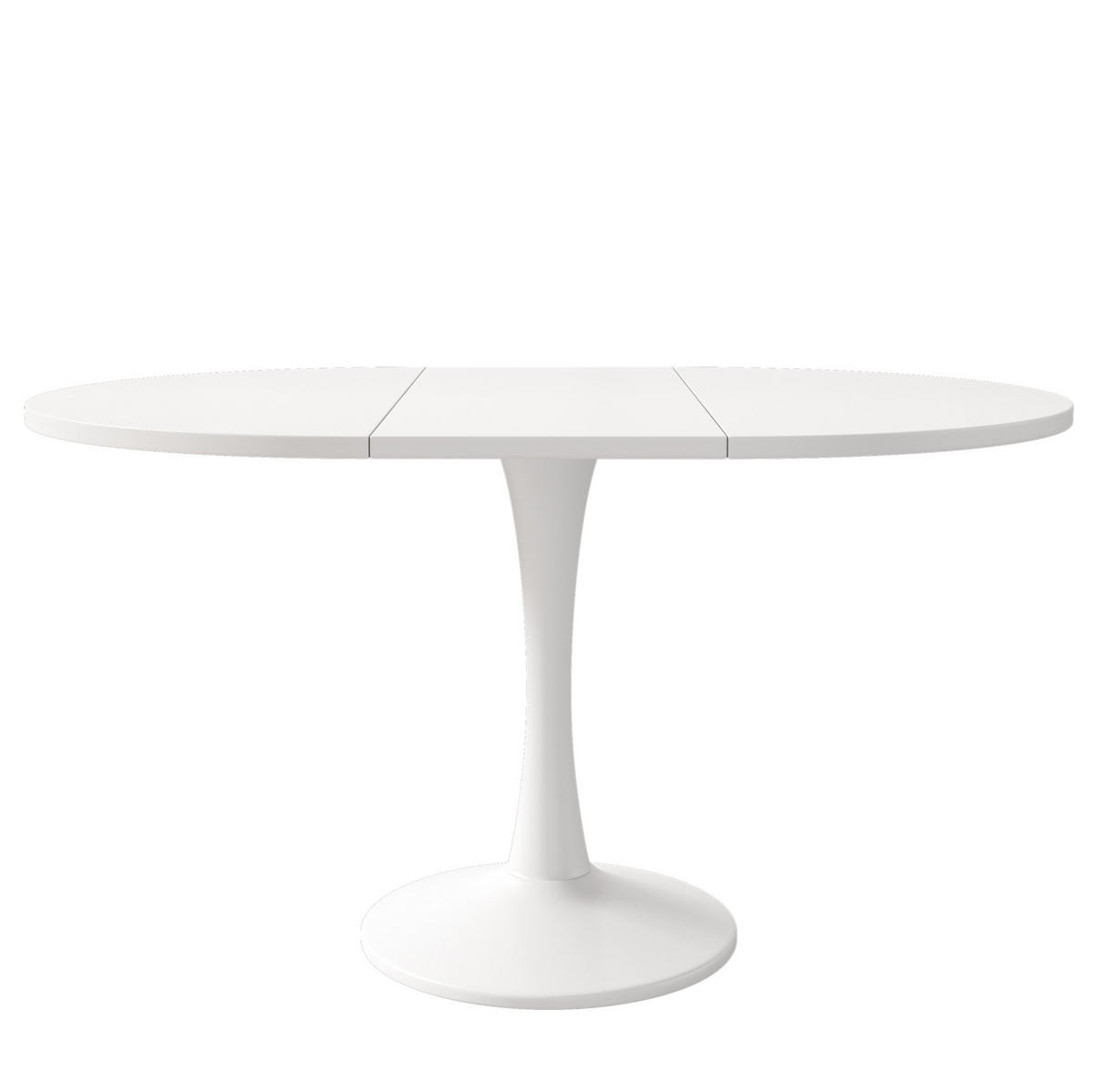 ESSTISCH oval 100/100/75 cm weiß mit modernem Design - Weiß, Holzwerkstoff (100/140/75cm) - OKWISH
