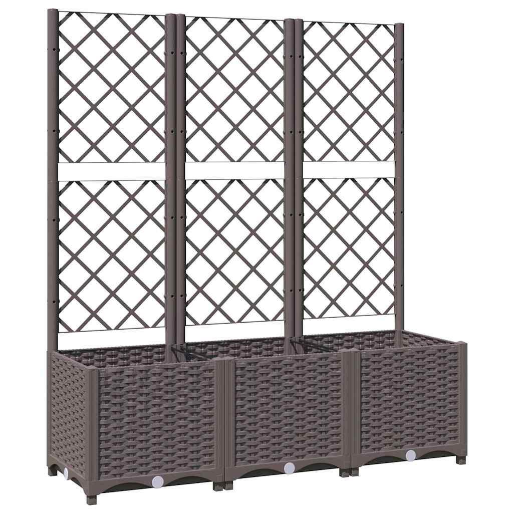 GARTEN-PFLANZGEFÄSS Mit Spalier Braun 120/40/136 Cm PP - Braun, Kunststoff (40/136/120cm) - vidaXL