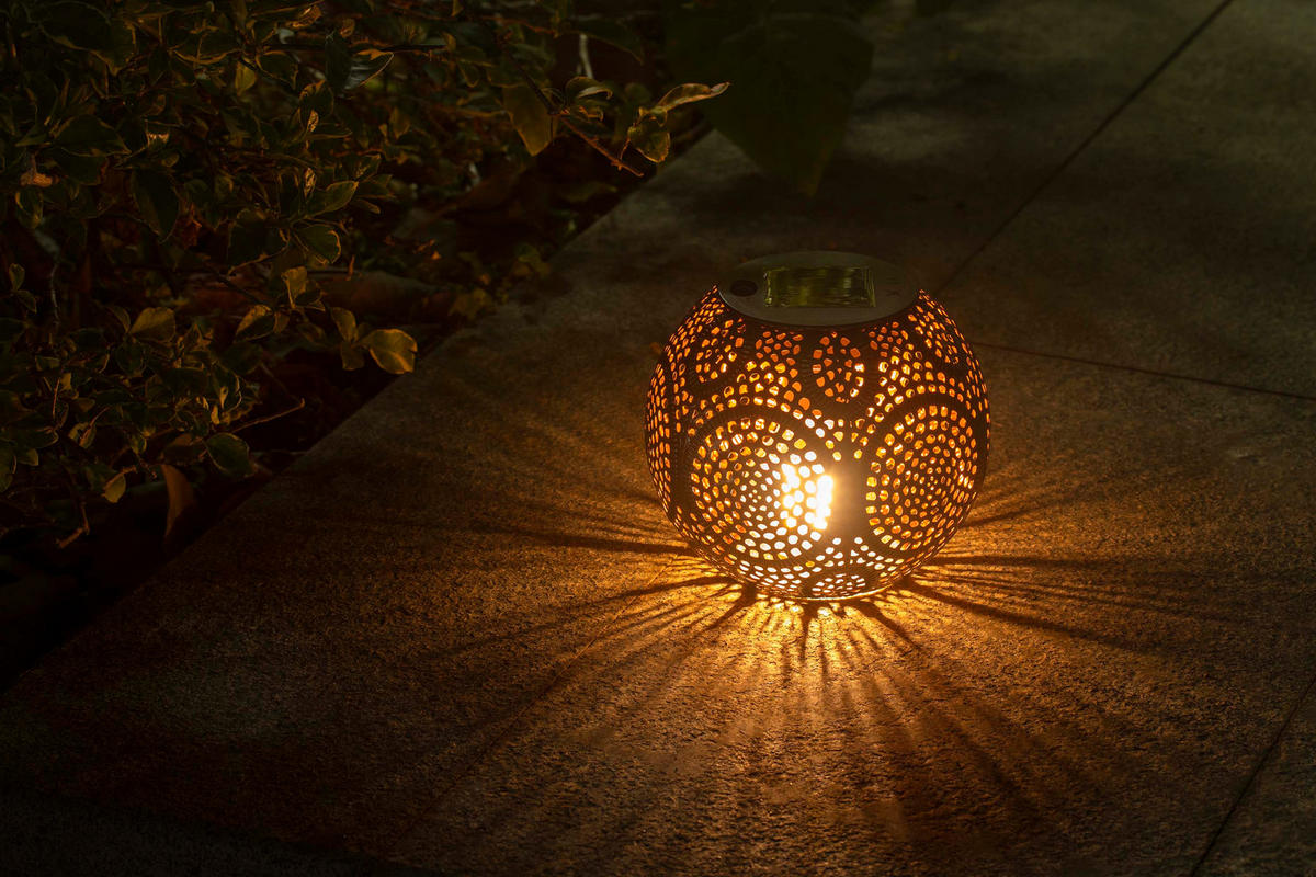 SOLARLAMPEN Orientalisch - stilvolles Set mit Dämmerungssensor für stimmungsvolle Abende im Garten - Weiß, Kunststoff (15.5/15.5/13cm) - Northpoint