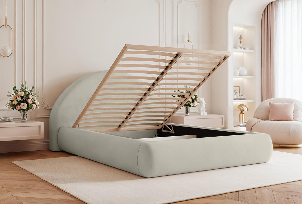POLSTERBETT Scafa 120x200 cm, Ekru - Ecru, Textil (120/200cm) - Fedve