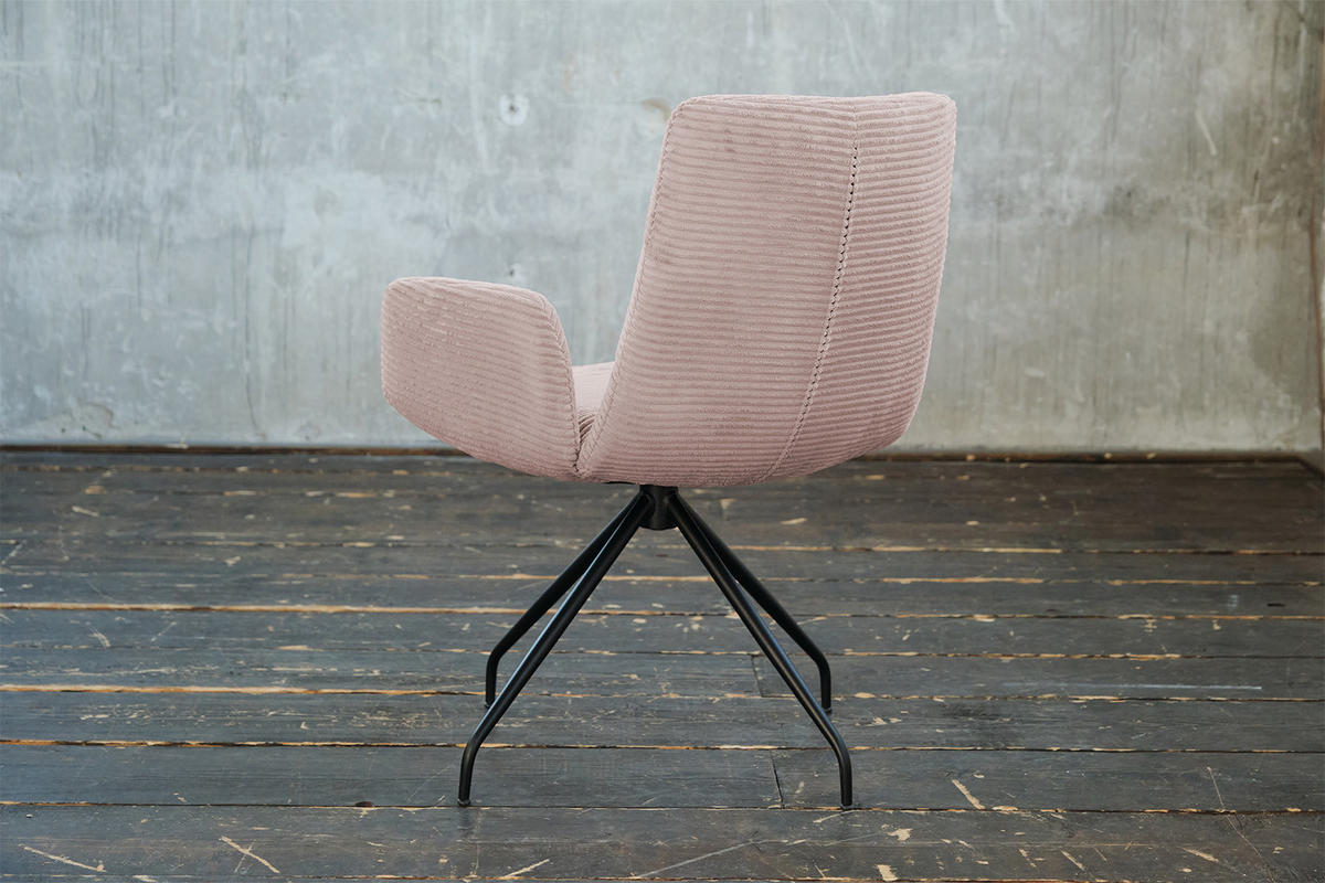 DREHSTUHL NEW CHARME Pink Cord - Pink, Textil (59/87/66cm) - KAWOLA