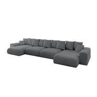 WOHNLANDSCHAFT mit Schlaffunktion ESKAR-U2-464x176x84cm Dunkelgrau - Dunkelgrau, Holzwerkstoff/Kunststoff (176/72/464cm) - ALTDECOR