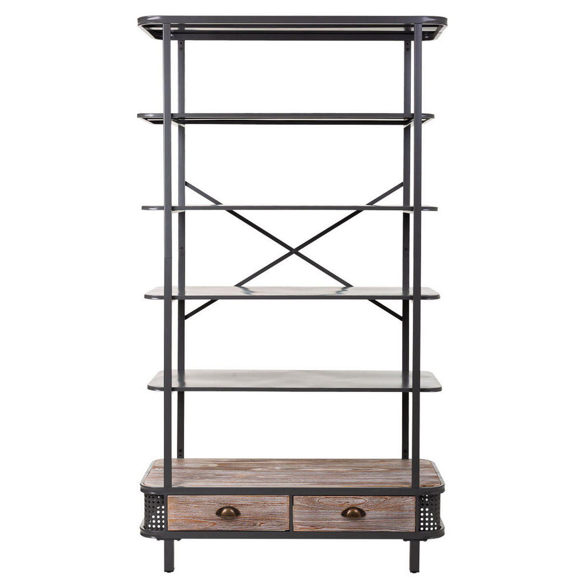 REGAL aus Metall und Holz, Grau, 100x40x181 - Grau, Metall (100/181/40cm) - Wanderlust