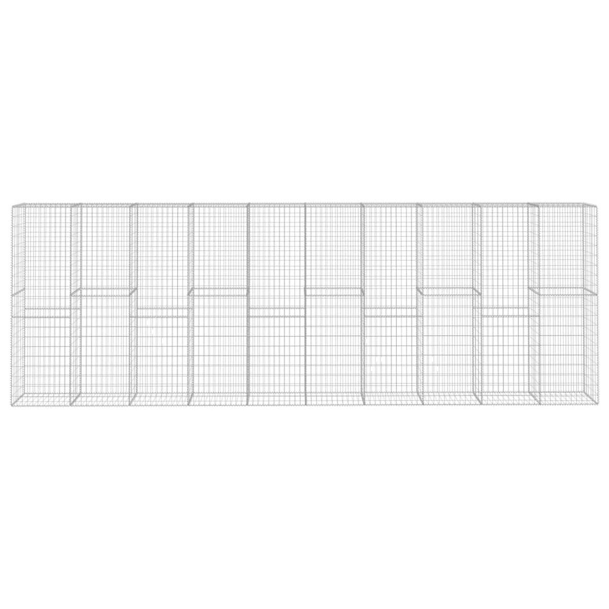 GARTENZAUN, Gabionenkorb mit Abdeckung, 600/50/200 cm, aus Verzinkter Stahl - Silberfarben, Metall (50/200cm) - vidaXL