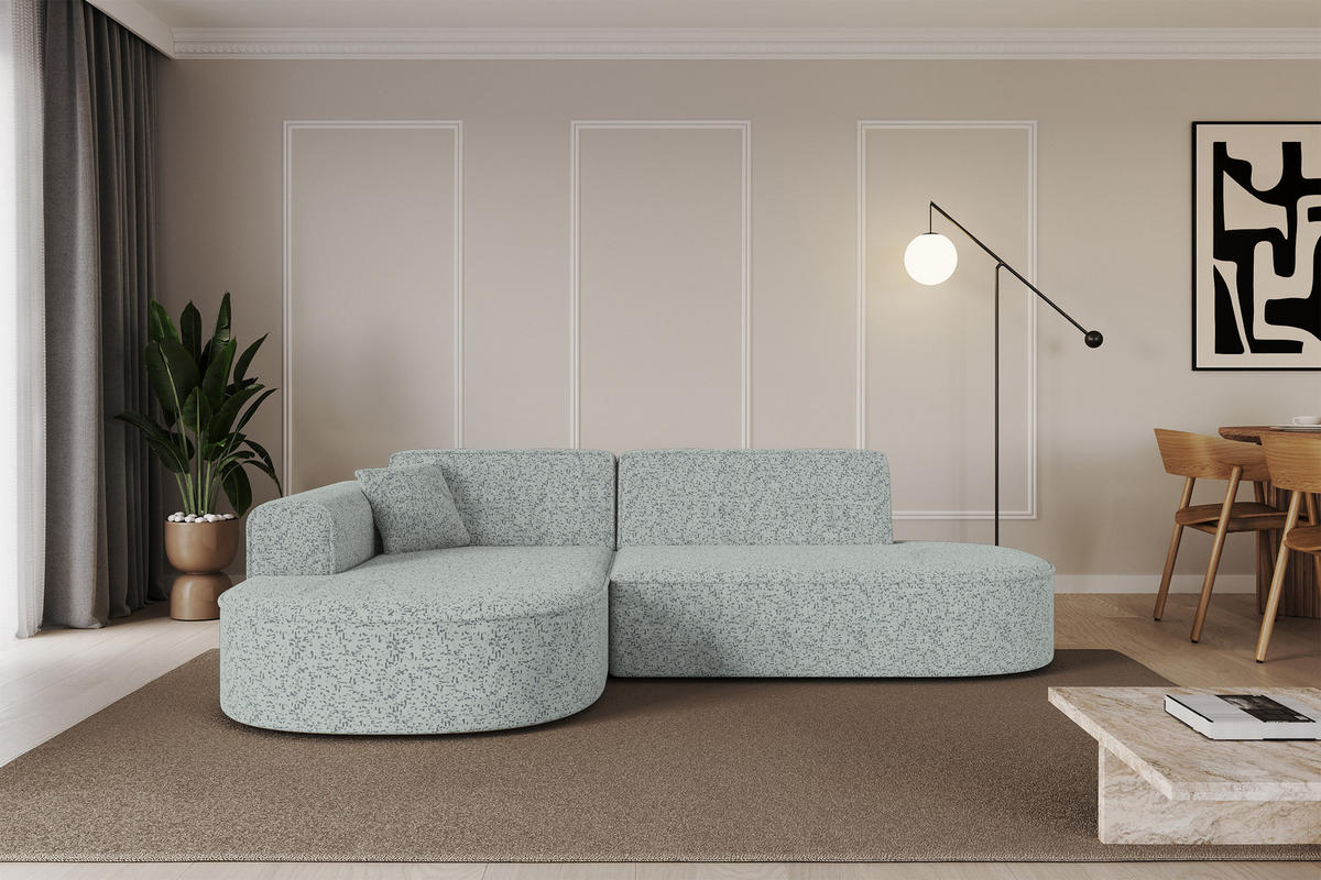 ROHOVÁ SEDAČKA s otomanem vlevo MARI-L1 – 243 x 171 x 79 cm, zelená látka - divoký dub/černá, kompozitní dřevo/textil (243/171cm) - ALTDECOR