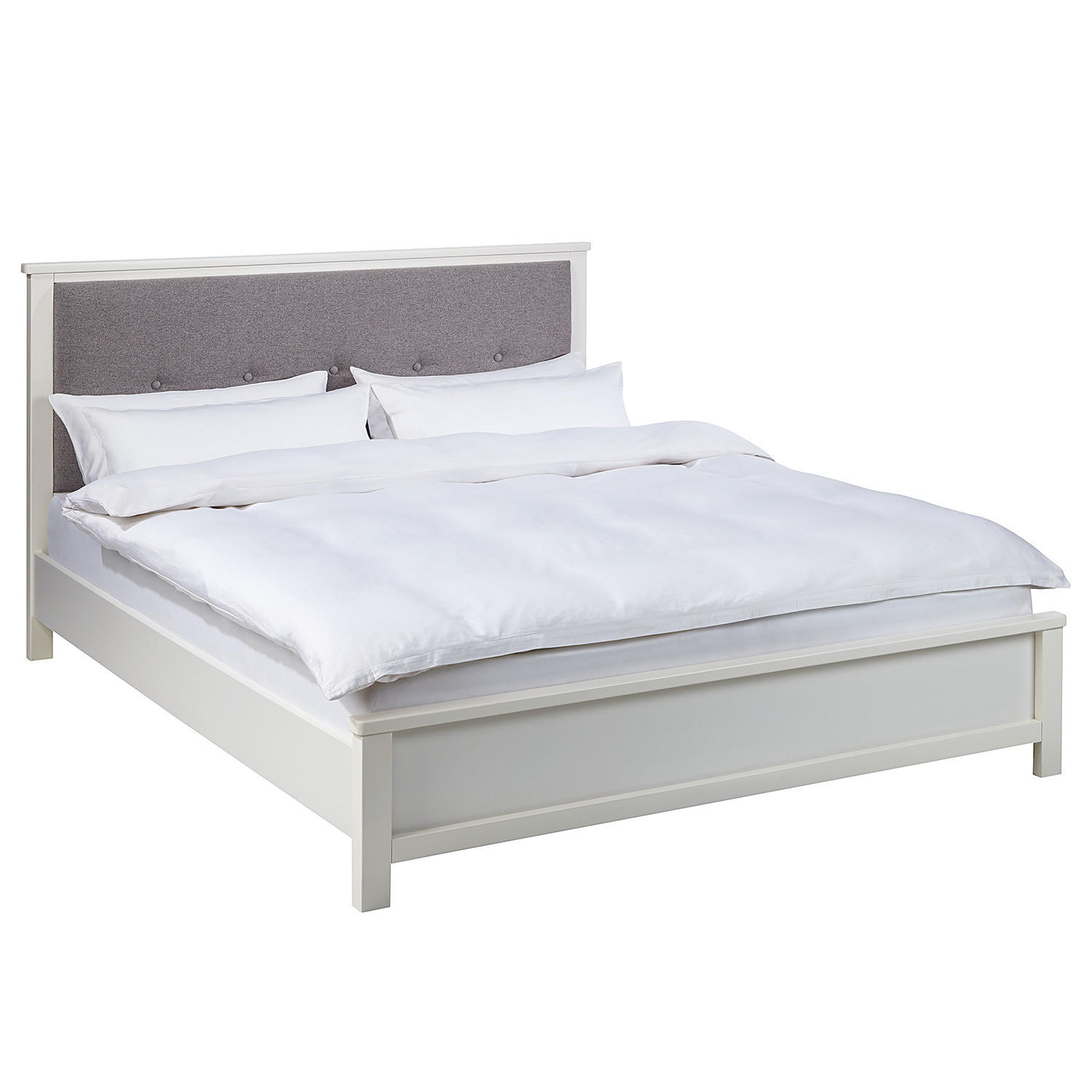 BETTGESTELL - Kiefer massiv / MDF - Weiß, Holz/Holzwerkstoff (160/200cm) - home24