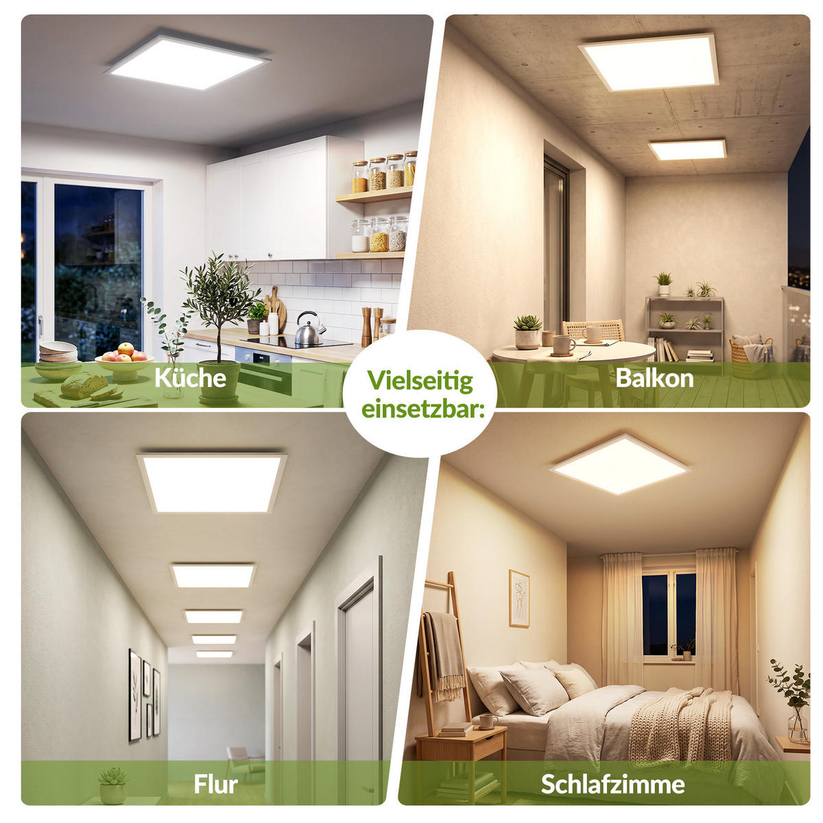 LED DECKENLEUCHTE Zovric 44.5/44.5/5 cm - Weiß, Kunststoff/Metall (44.5/44.5/5cm) - ZMH