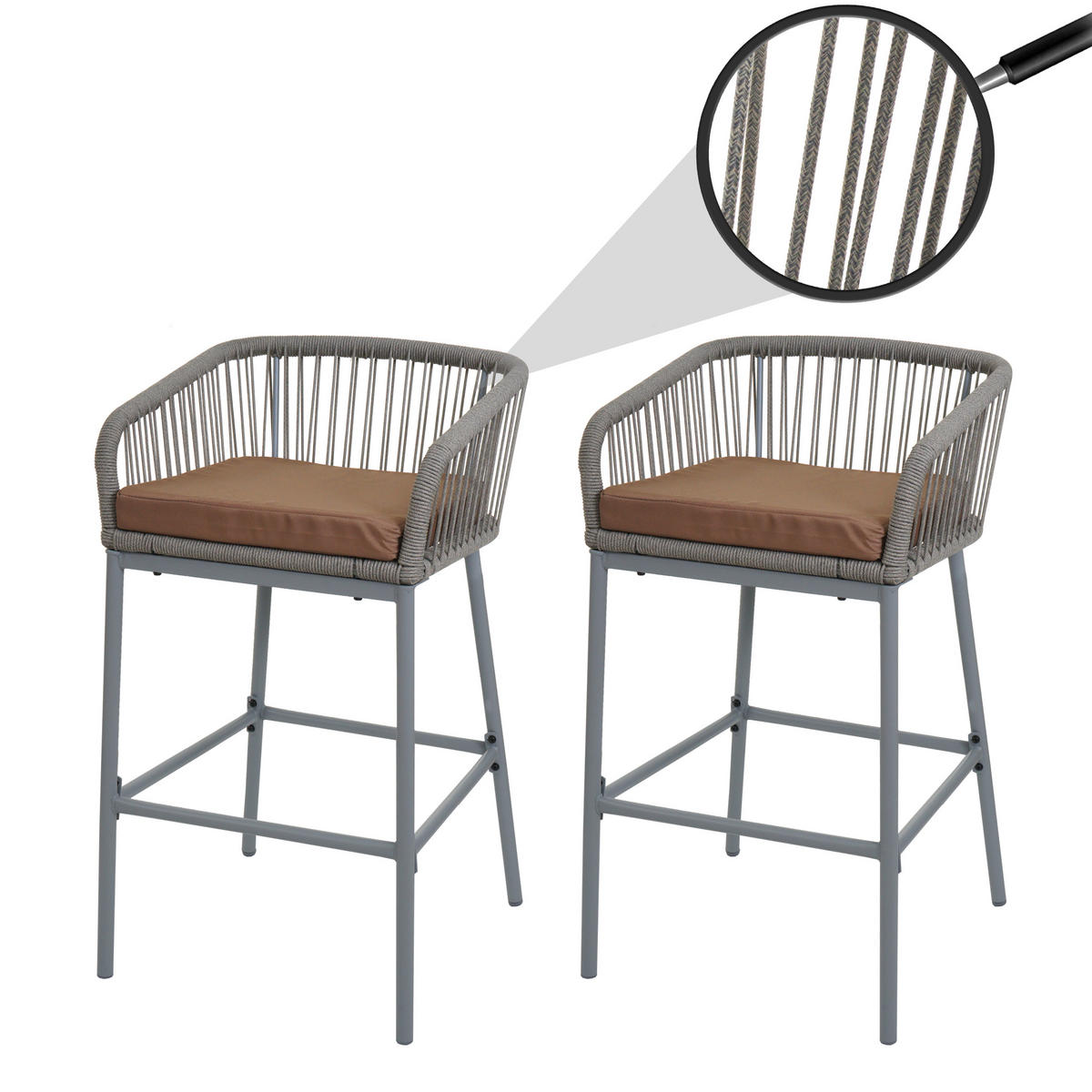 BARSKI STOL Svetlo siva, Taupe - svetlo siva/sivorjava, kovina (51/92/53cm) - MCW