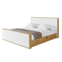 POLSTERBETT mit Bettkasten, Fußteil und Lattenrost, Boxbett mit Matratze H3/H4 - ENZO8-Z 180x200 Weiß Kunstleder - Weiß Hochglanz, Holzwerkstoff/Textil (180/200cm) - ALTDECOR