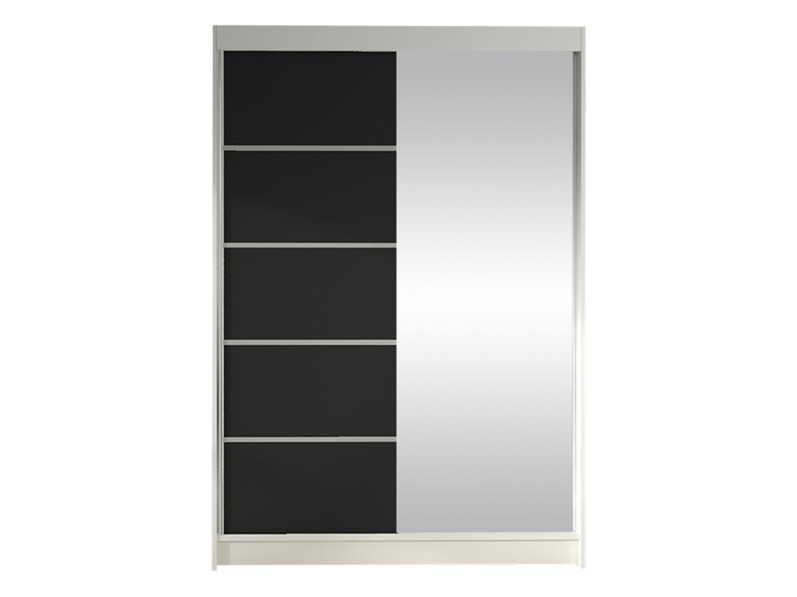 Mirjan24 Schwebetürenschrank Weiß, Schwarz 120x200x58 cm