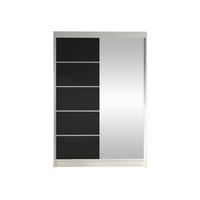SCHWEBETÜRENSCHRANK Lino III - Schwarz/Weiß, Holzwerkstoff/Metall (120/200/58cm) - MIRJAN24