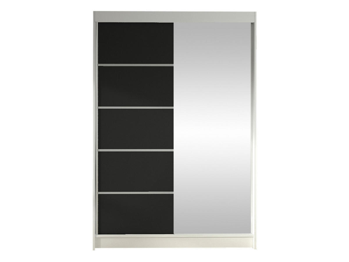 SCHWEBETÜRENSCHRANK Lino III - Schwarz/Weiß, Holzwerkstoff/Metall (120/200/58cm) - MIRJAN24