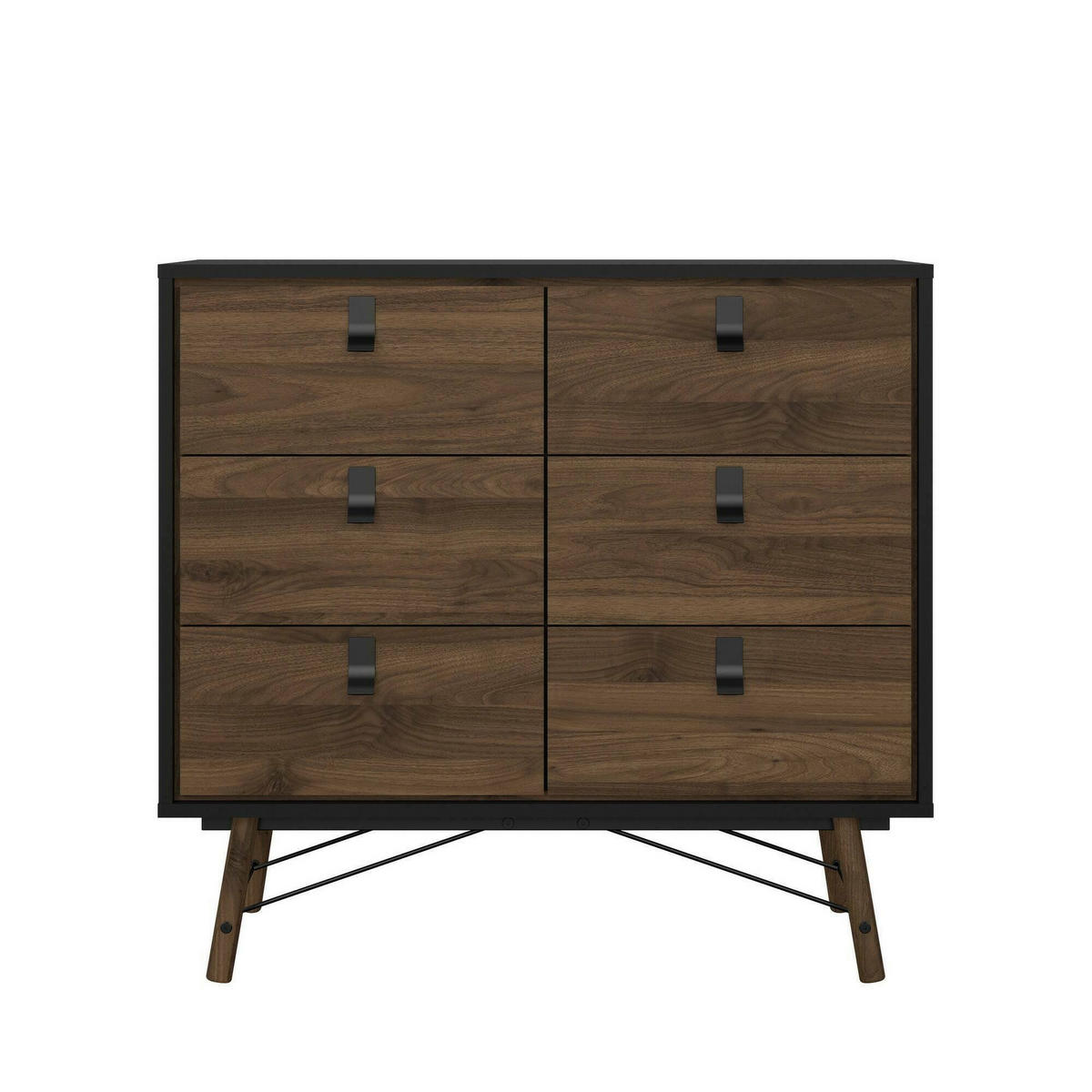 KOMMODE Schwarz, Nussbaum 40.1/101.8/94.8 cm - Schwarz, Holzwerkstoff (101.8/94.8/40.1cm) - DMORA