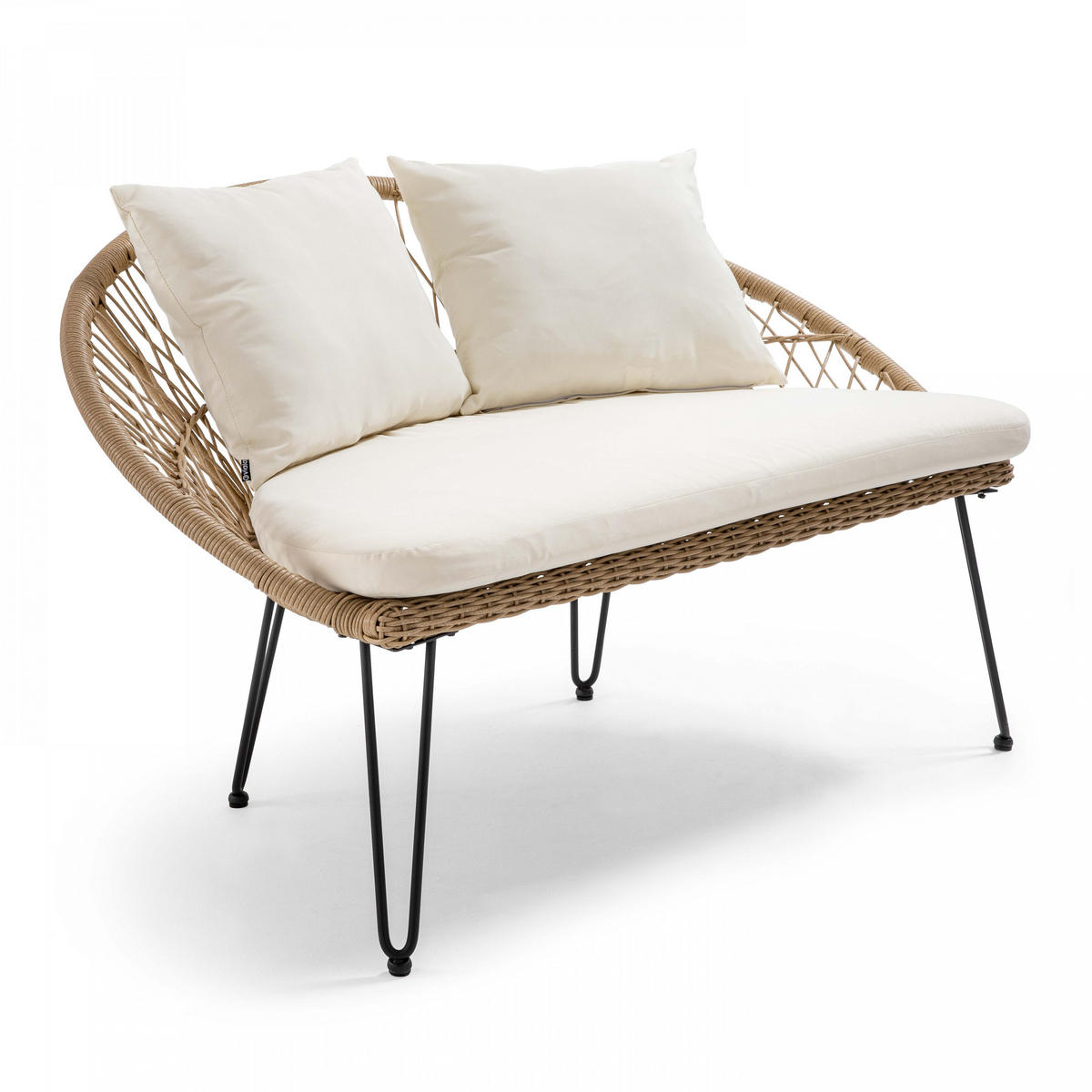 GARTENSOFA, Holzfarbe - Braun, Naturmaterialien (88/80/138cm) - Oviala