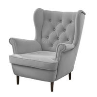 OHRENSESSEL SCANDI - Grau, Holz (75/103/60cm) - Idohome