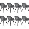 ESSZIMMERSTUHL 8er Set Marilyn 58 x 62 x 82 cm grau/schwarz - Schwarz/Grau, Textil (58/82/62cm) - tectake