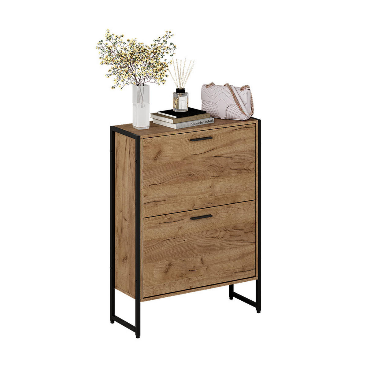 BOTNÍK NA BOTY Folda Dub Goldkraft/černá - černá/barva dubu, kompozitní dřevo (63/83/23.5cm) - Vicco