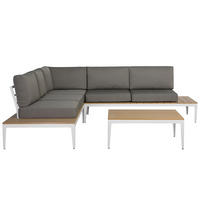 LOUNGE-SET 4-Sitzer grau Positano - Grau, Holzwerkstoff - Beliani
