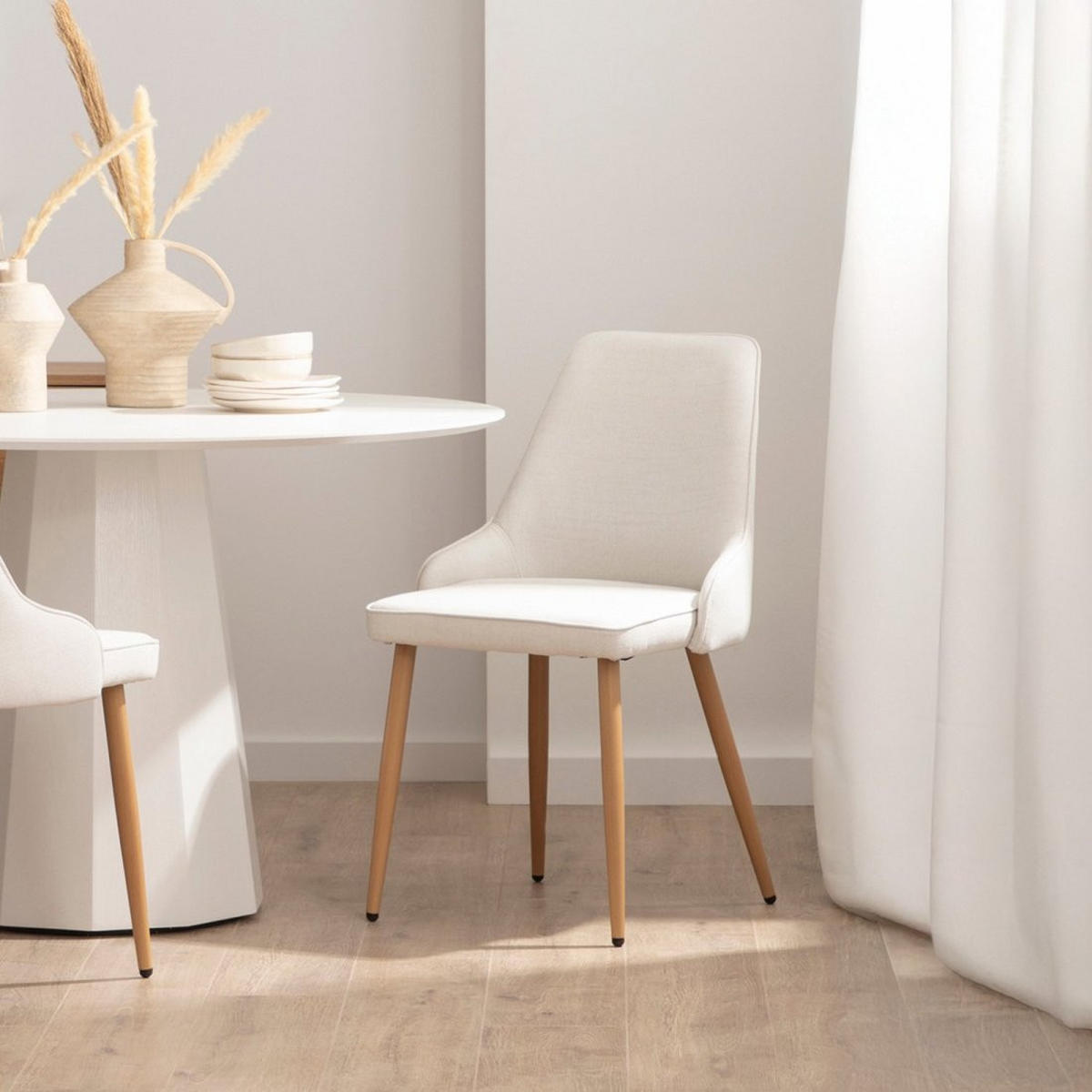 ESSZIMMERSTUHL Nika Beige 52 cm x 87 cm - Beige, Textil (52/87/58cm) - Klast Home