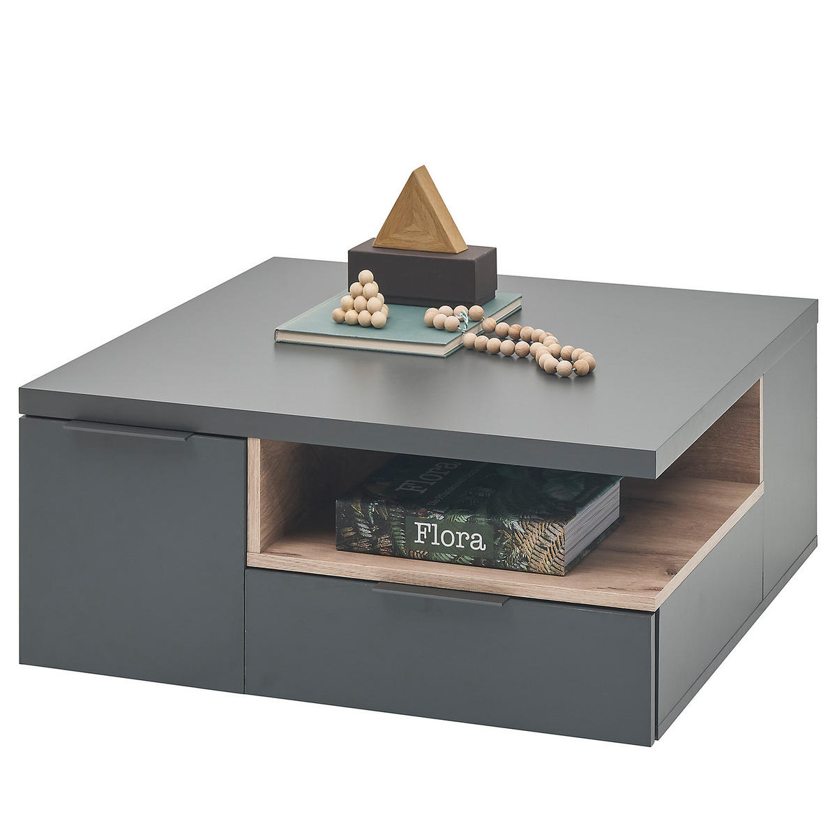 COUCHTISCH - Dunkelgrau - Dunkelgrau, Holzwerkstoff (80/80/35cm) - home24