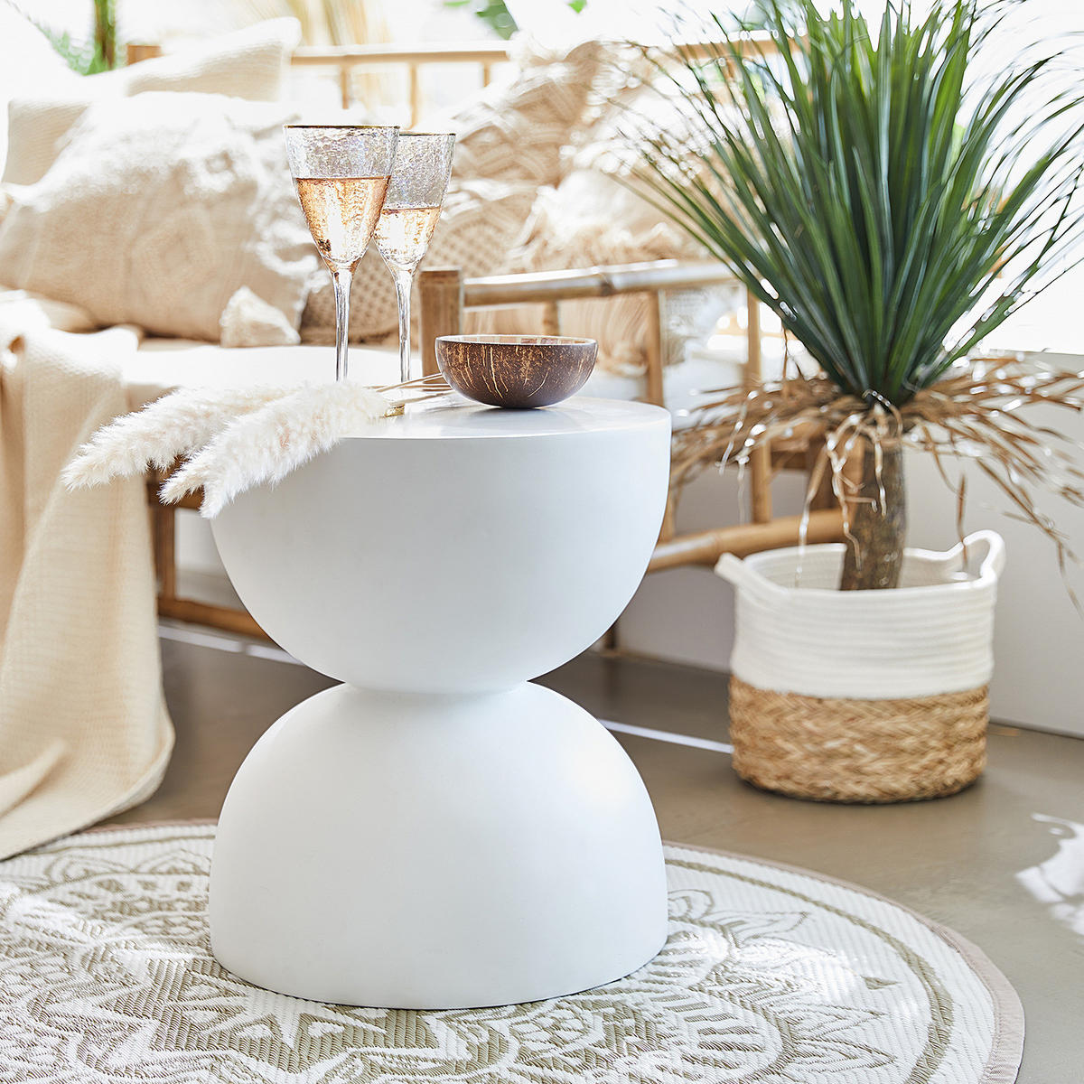 BEISTELLTISCH Artista - Weiß, Keramik (40/40/45cm) - Butlers