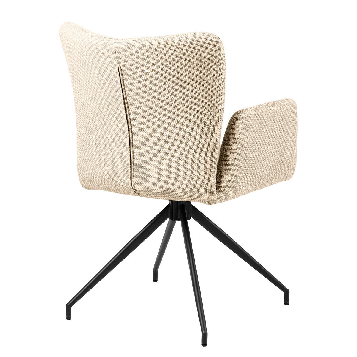 DREHBARER ARMLEHNENSTUHL - 2er-Set - Strukturstoff - Beige, Textil/Metall (58/86/62cm) - home24