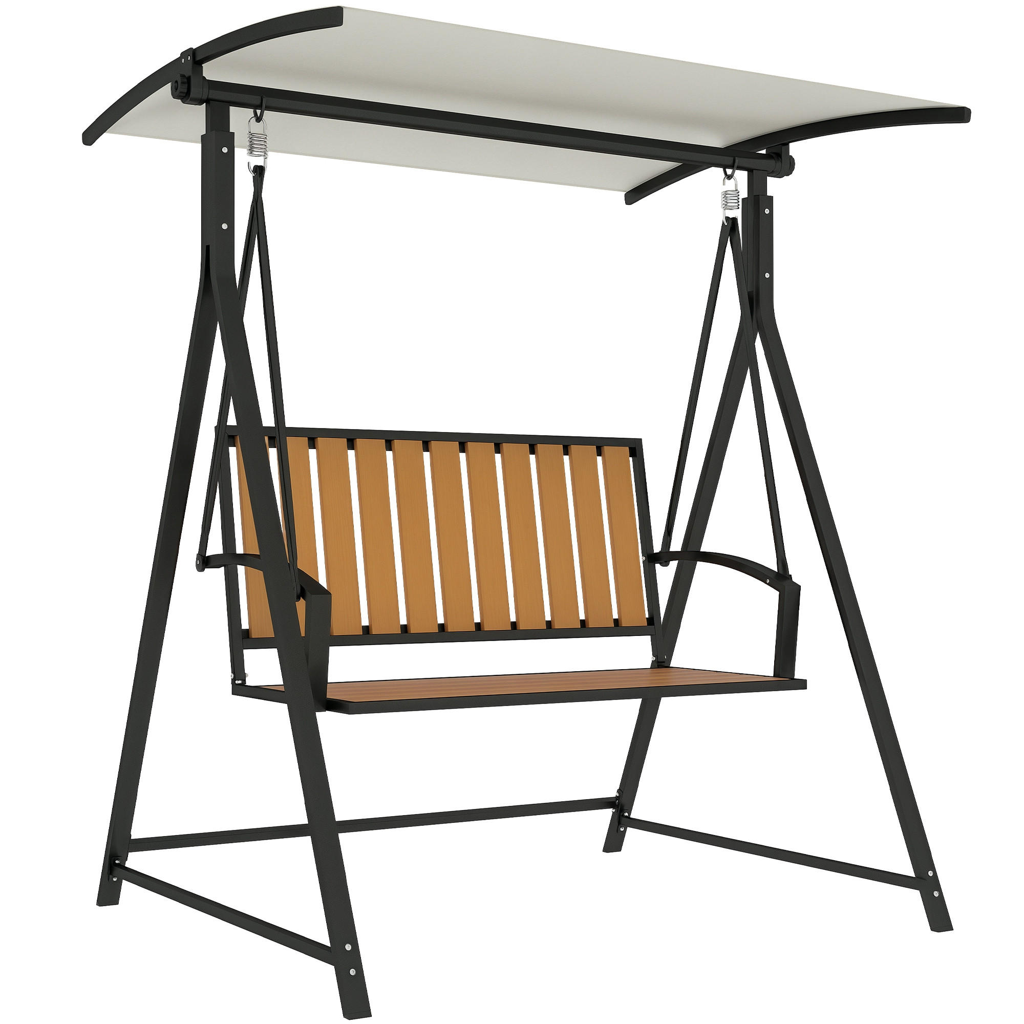 HOLLYWOODSCHAUKEL Schwarz 2-Sitzer 142/112/162 cm - Schwarz, Metall (142/162/112cm) - PANGIVO
