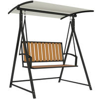 HOLLYWOODSCHAUKEL Schwarz 2-Sitzer 142/112/162 cm - Schwarz, Metall (142/162/112cm) - PANGIVO
