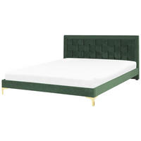 DOPPELBETT 180/200cm Dunkelgrün Limoux - Dunkelgrün, Textil (180/200cm) - Beliani