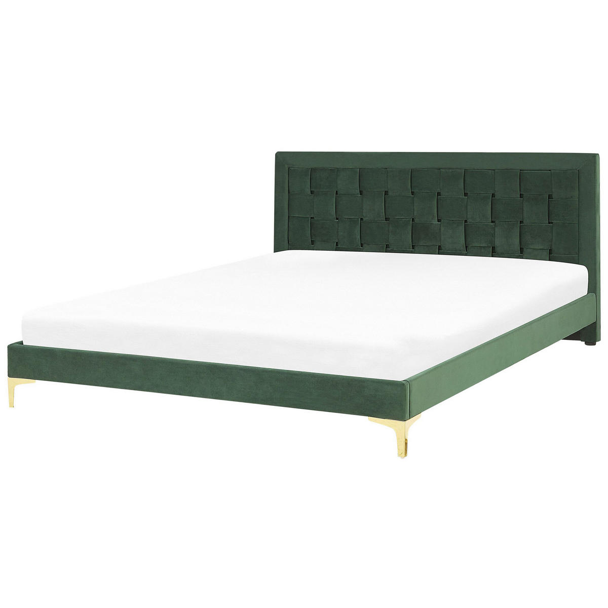 DOPPELBETT 180/200cm Dunkelgrün Limoux - Dunkelgrün, Textil (180/200cm) - Beliani