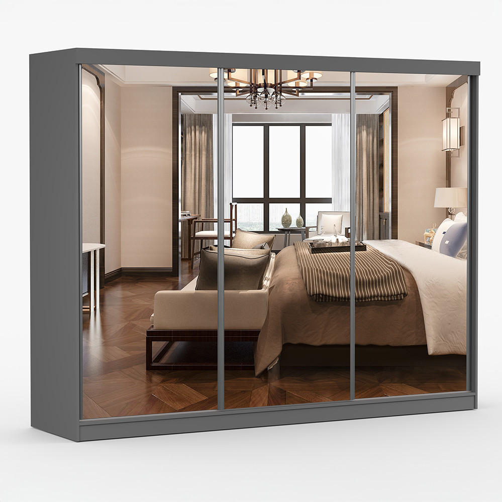 imoebel24 SKŘÍŇ s otočnými dveřmi Milan 250 cm 250/215/64 cm, 3dveřová, šedé