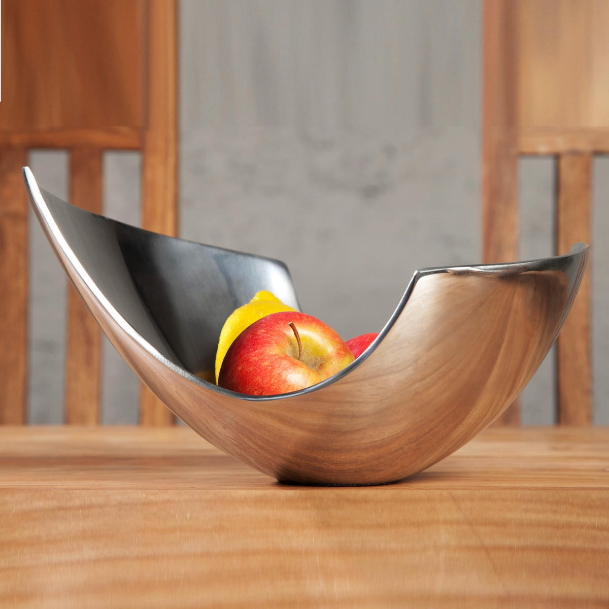 DEKOSCHALE ONDA Aluminium silberfarben - Silberfarben, Metall (24cm) - DESIGN DELIGHTS