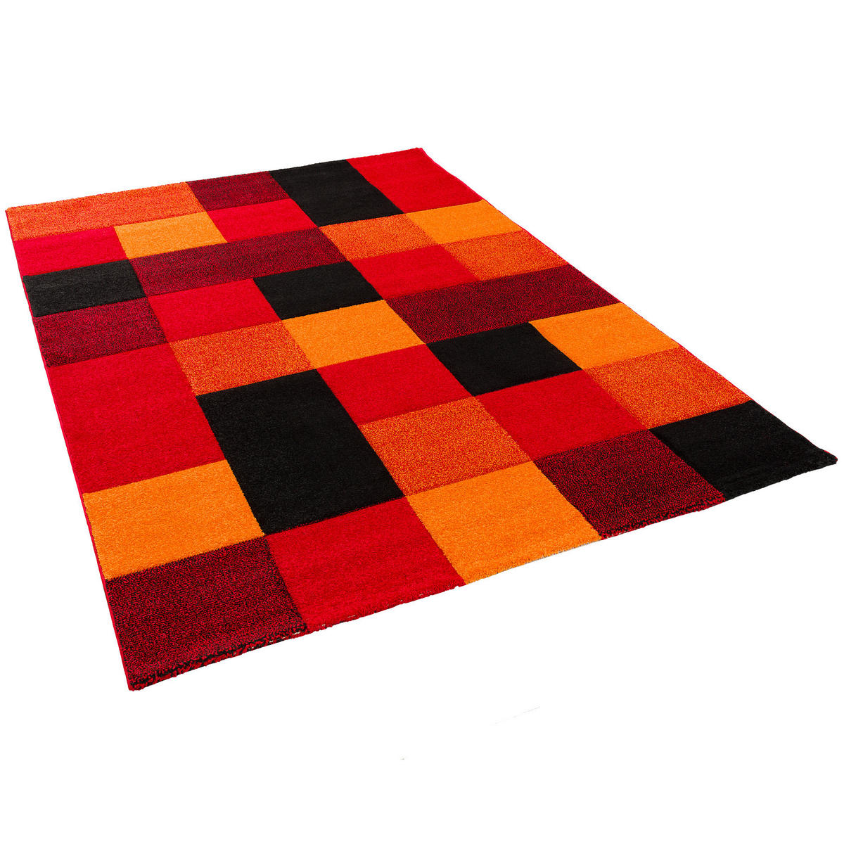DESIGNER TEPPICH BRILLIANT KARO - Rot/Orange, Textil (160/230cm) - Pergamon