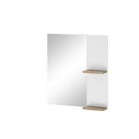 SPIEGEL S12 Weiß Hochglanz & Eiche Dekor 60/65/12 cm - Weiß Hochglanz, Holzwerkstoff (60/65/12cm) - Livojo