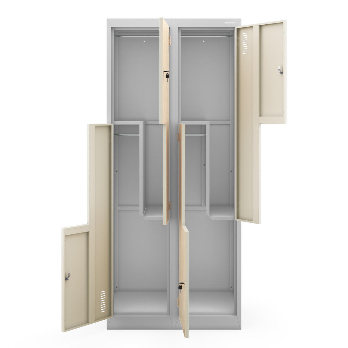 KLEIDERSCHRANK Typ L JULIA 185x80x45 cm - Grau/Sonoma Eiche, Metall (80/185/45cm) - Jan Nowak