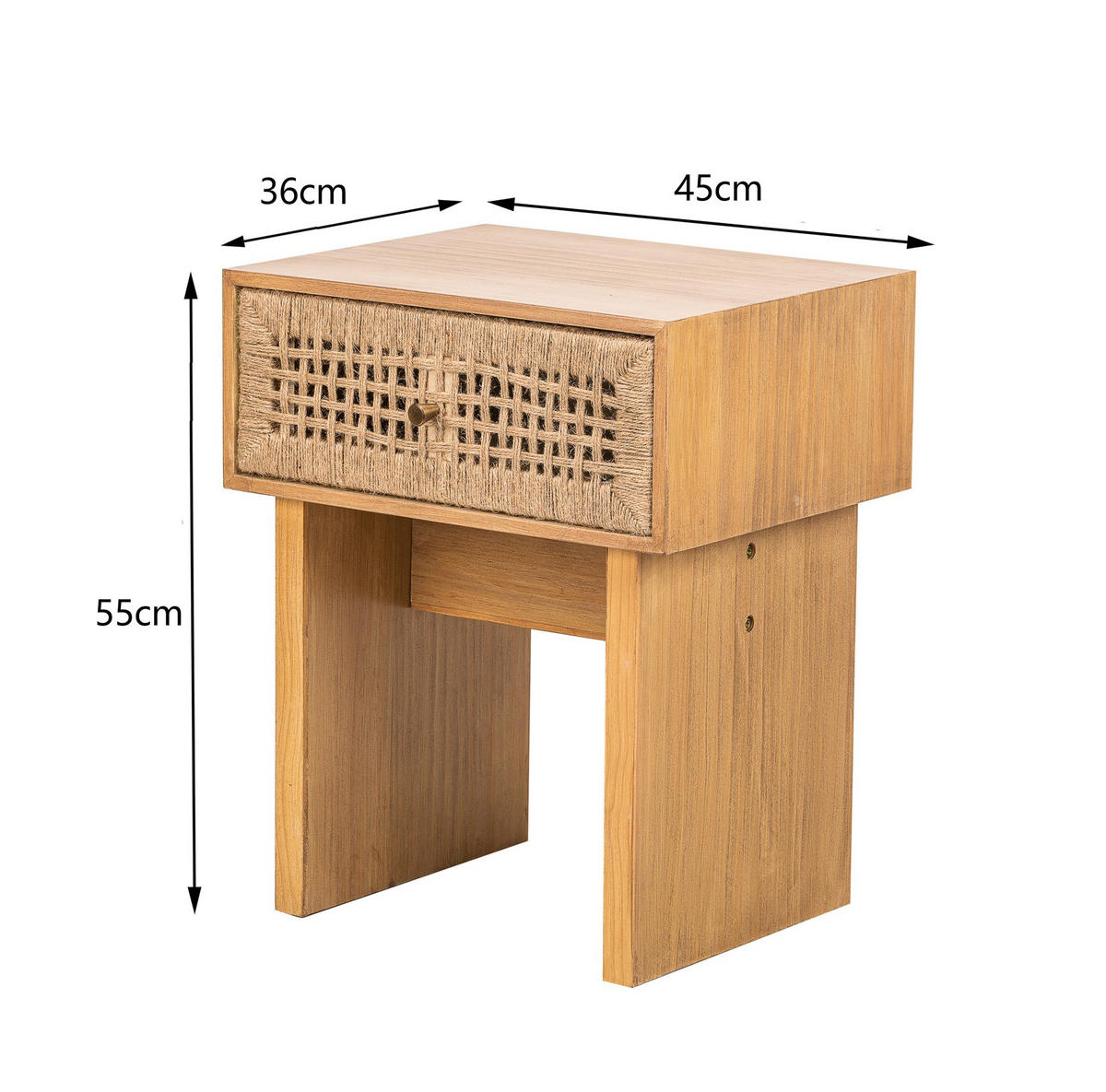 NACHTTISCH Rechteckig Braun 45 x 36 x 55 cm - Braun, Holz (45/55/36cm) - Nordlys