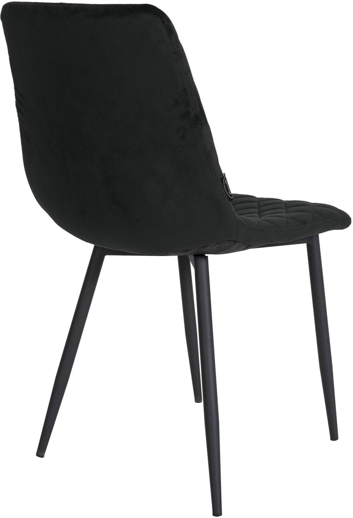 STUHL Samt schwarz - Schwarz, Textil/Metall (45/83/57cm) - CLP