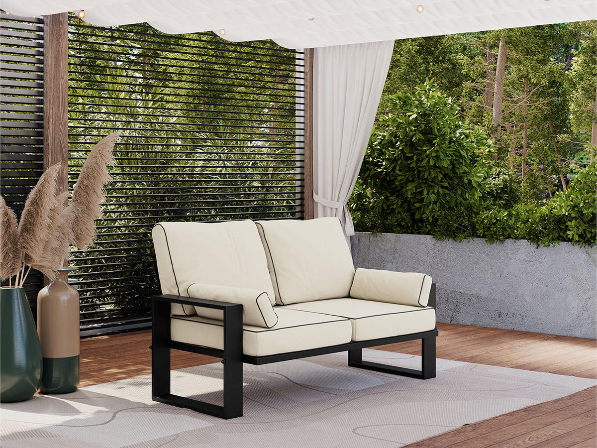 LOUNGESOFA Elba 2 Sitzer - Beige - Beige, Textil (150/90/87cm) - MKS