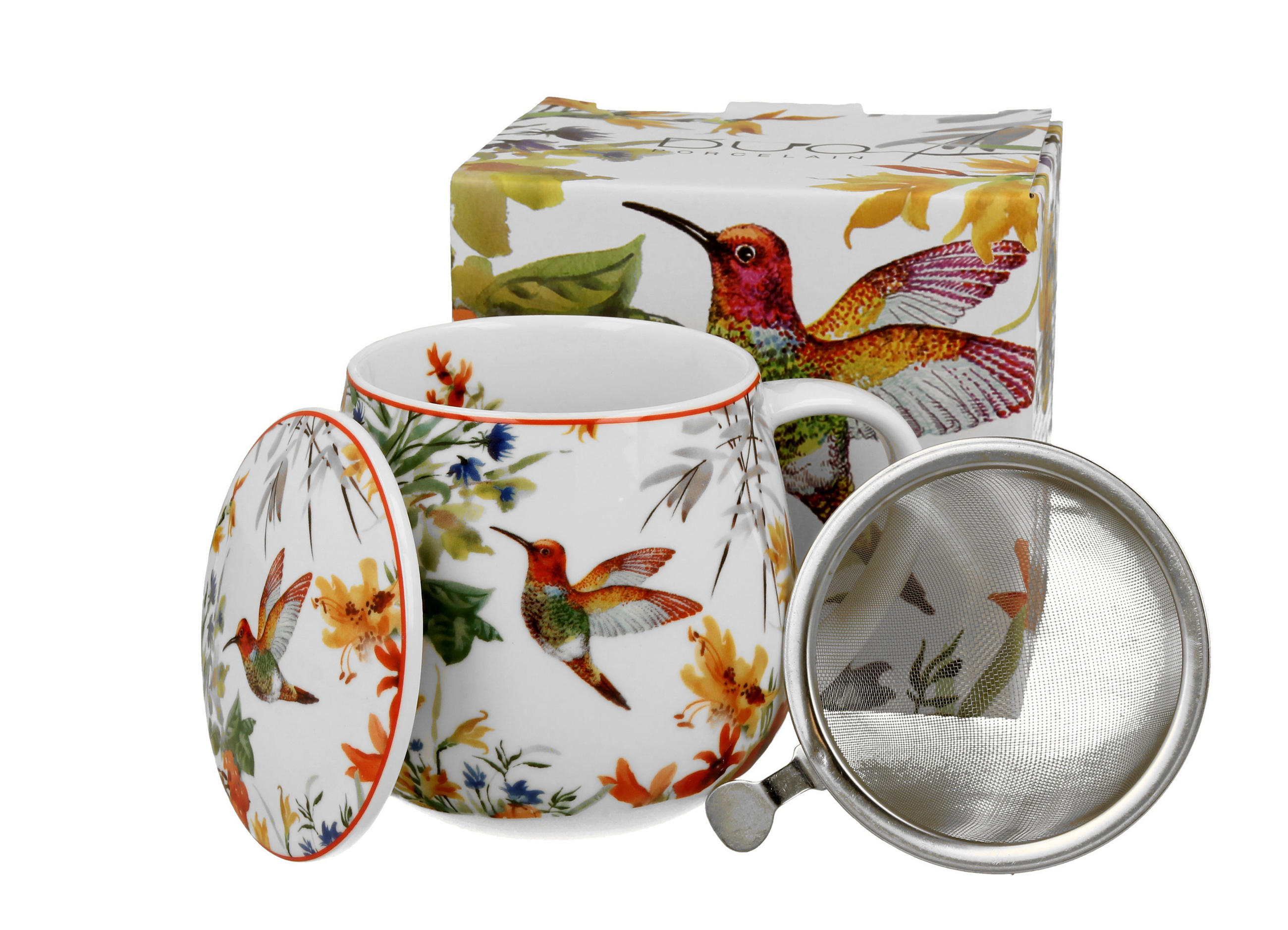 TEETASSE mit Sieb in Fassform LINNEA - Weiß, Keramik (0.43L) - DUO PORCELAIN