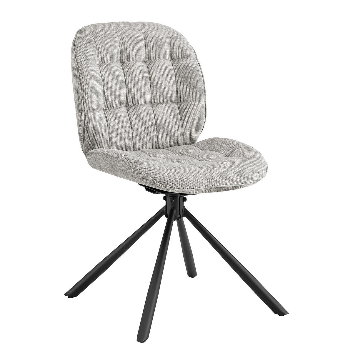 DREHBARER POLSTERSTUHL - 2er-Set - Grau, Textil/Metall (48/85/58cm) - home24