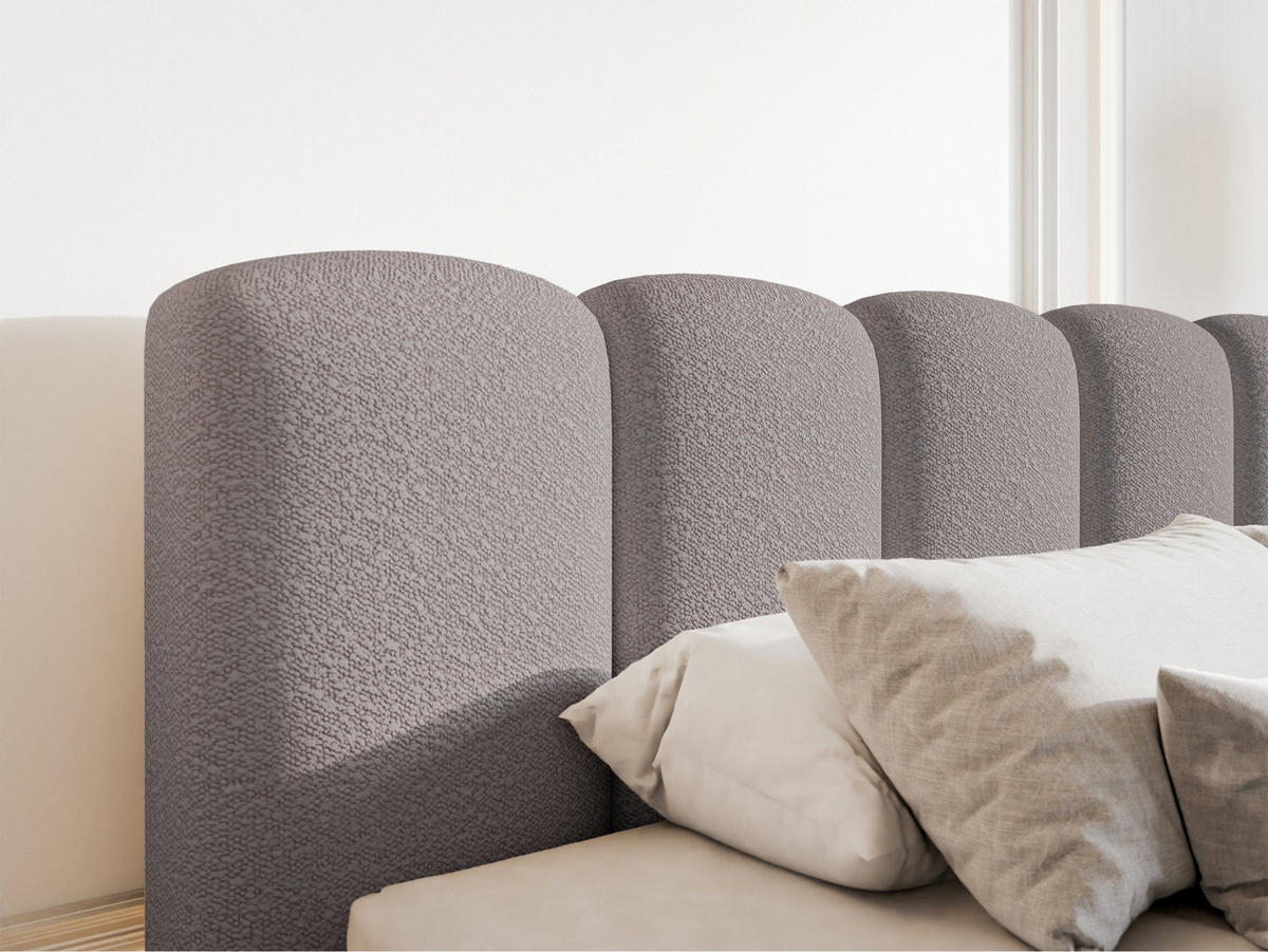 POLSTERBETT Cloudy II Taupe 140x200 cm - Graubraun, Holz/Textil (140/200cm) - Selsey