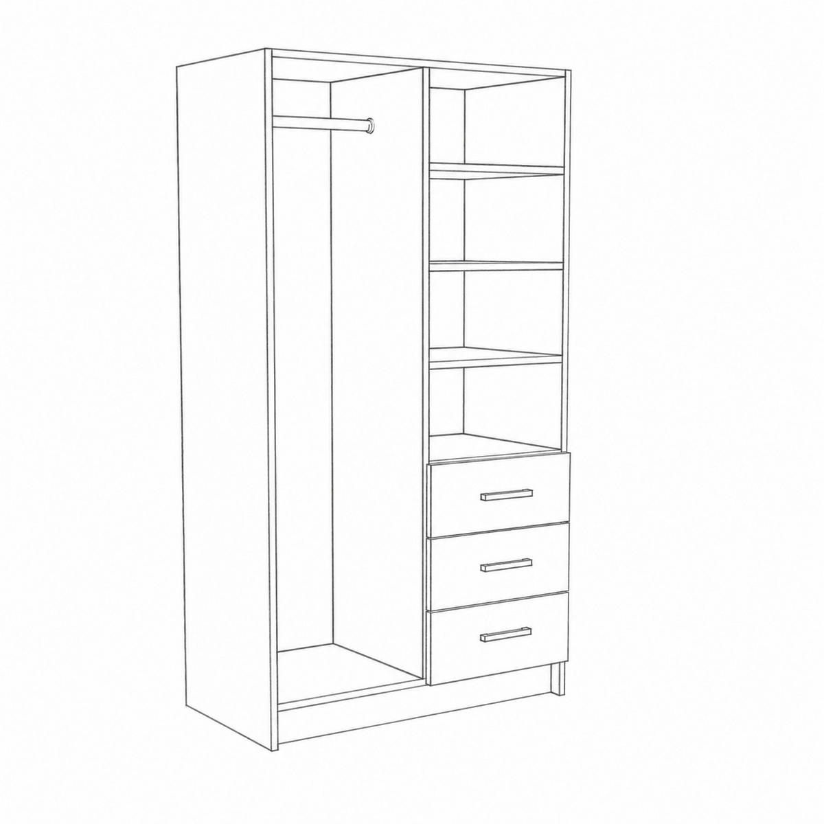 DREHTÜRENSCHRANK PINELLO 96/177/50 cm 2-türig Sonoma Eiche - Sonoma Eiche, Holzwerkstoff (96/177/50cm) - MASSENO