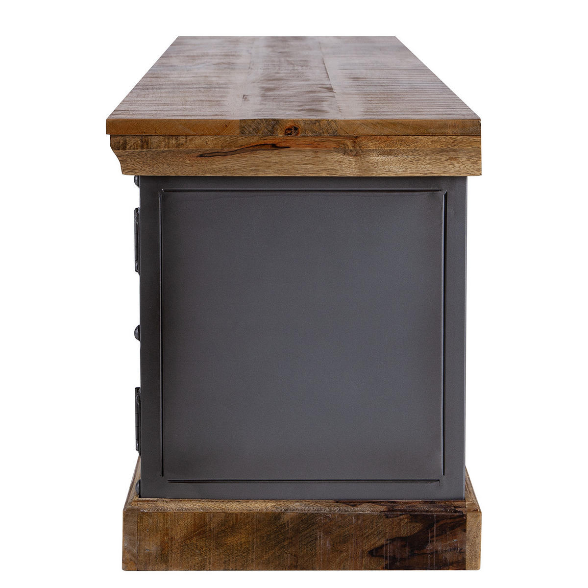 TV-LOWBOARD - Mango massiv / Metall - Braun, Holz (160/55/42cm) - home24