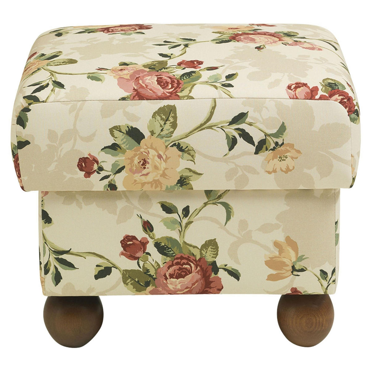 HOCKER Kasha Bezug Flachgewebe Buche nussbaum dunkel / multi - Dunkelbraun/Naturfarben, Kunststoff (54/48/54cm) - 58aufmkessel